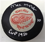 Max McNab Autographed Red Wings Puck