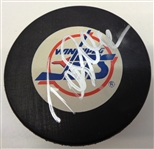 Teemu Selanne Autographed Jets Puck