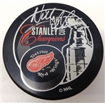 Nick Lidstrom Autographed 1997 Cup Champs Puck