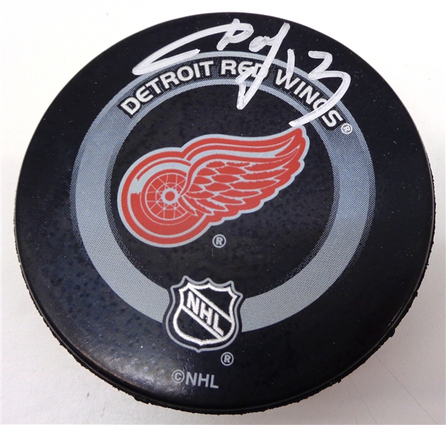 Pavel Datsyuk Autographed Red Wings Puck