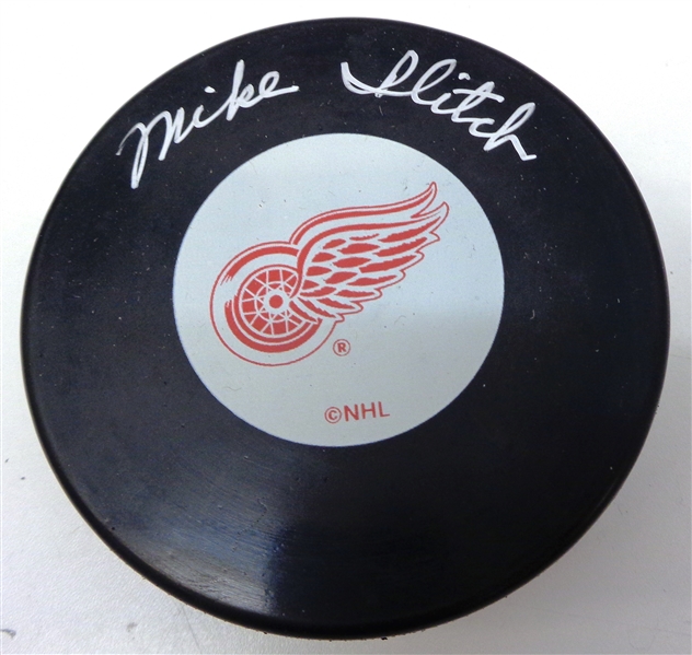 Mike Ilitch Autographed Red Wings Puck