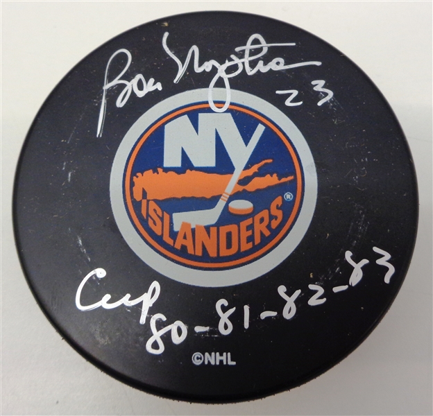 Bob Nystrom Autographed Islanders Puck