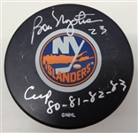 Bob Nystrom Autographed Islanders Puck