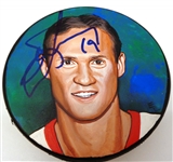 Steve Yzerman Autographed Hand Painted Puck
