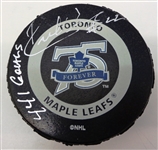 Rick Vaive Autographed Maple Leafs Puck