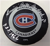 Emile Butch Bouchard Autographed Canadiens Puck
