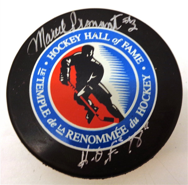 Marcel Pronovost Autographed Hall of Fame Puck