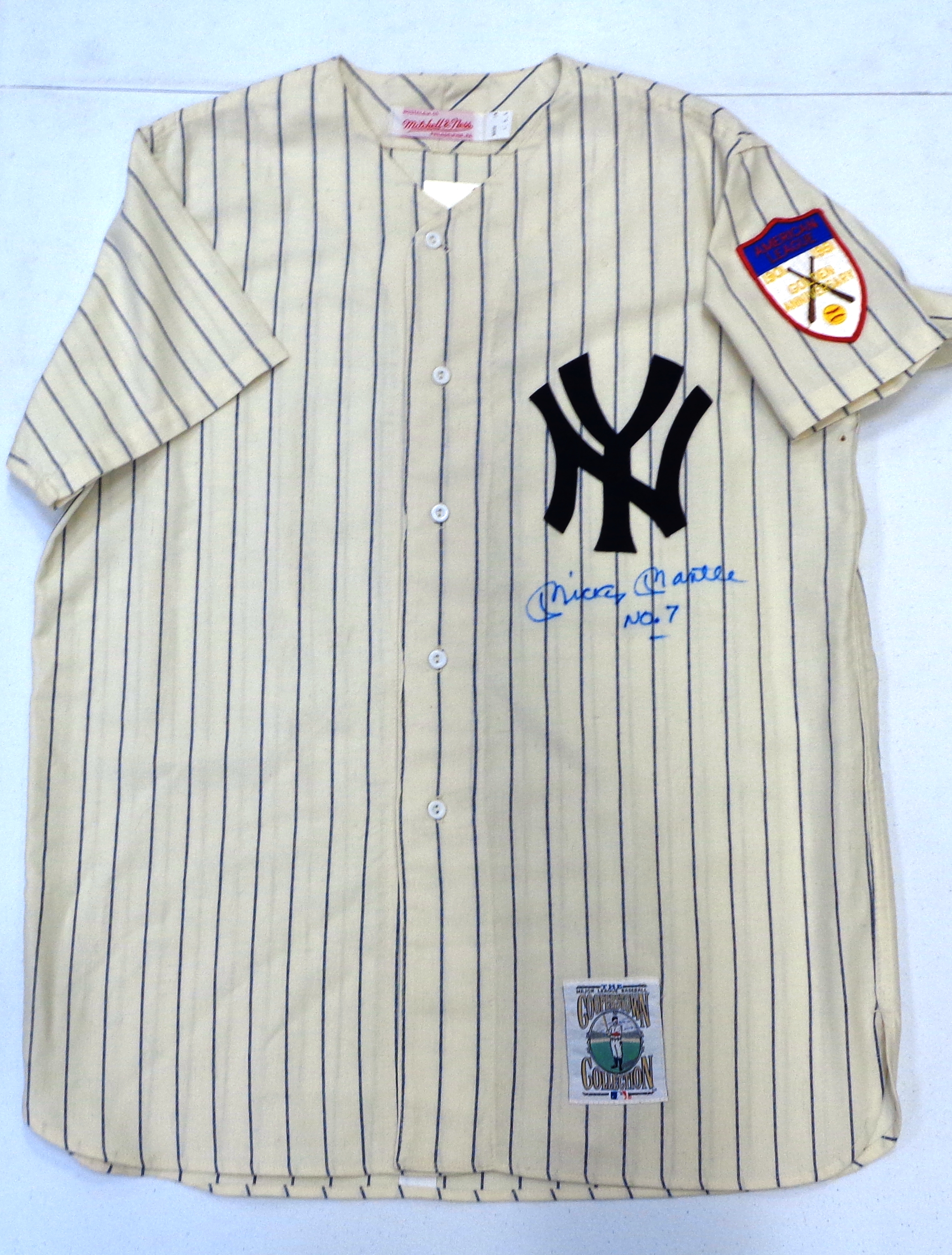 Lot Detail - Mickey Mantle Autographed 1951 Home Yankees Mitchell & Ness  Jersey