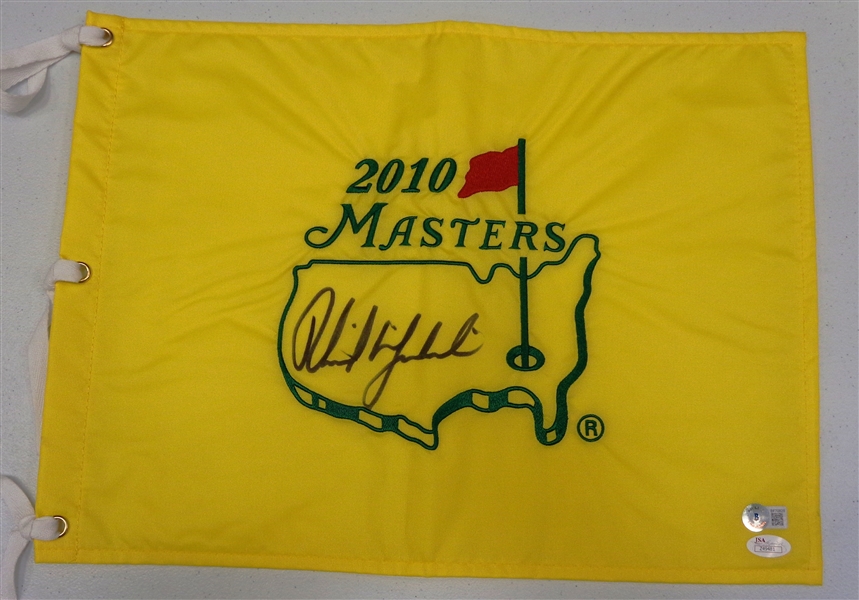 Phil Mickelson Autographed 2010 Masters Pin Flag