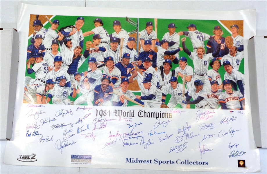 1984 Detroit Tigers 25th Anniversary Completely Signed Poster