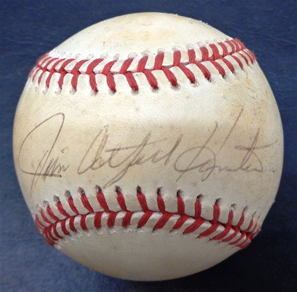 Jim "Catfish" Hunter Autographed Baseball