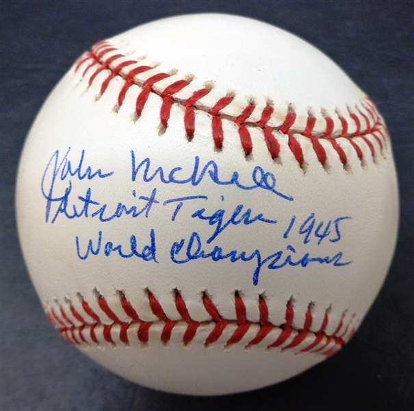 John McHale Autographed Baseball w/ 45 World Champs