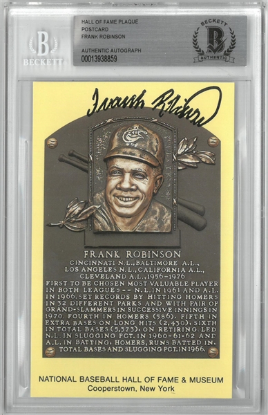 Frank Robinson Autographed Hall of Fame Plaque