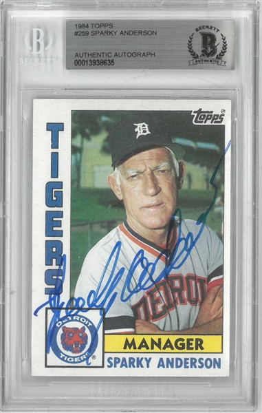 Sparky Anderson Autographed 1984 Topps