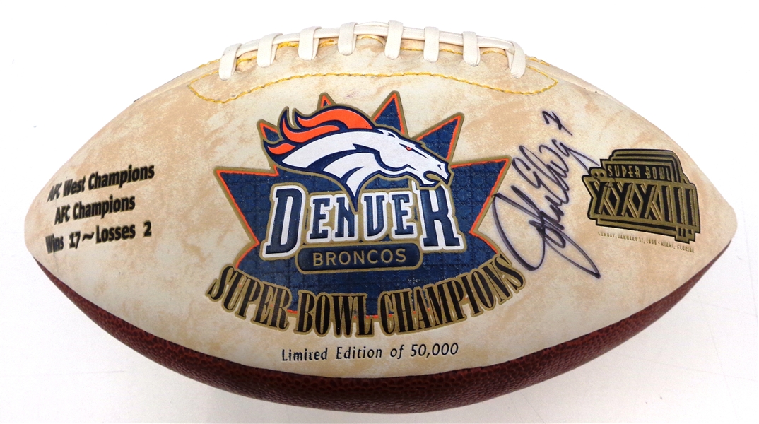 John Elway Autographed Super Bowl XXXII Football