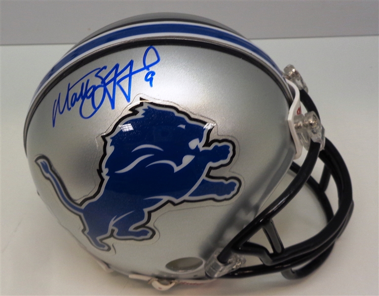 Matthew Stafford Autographed Lions Mini Helmet