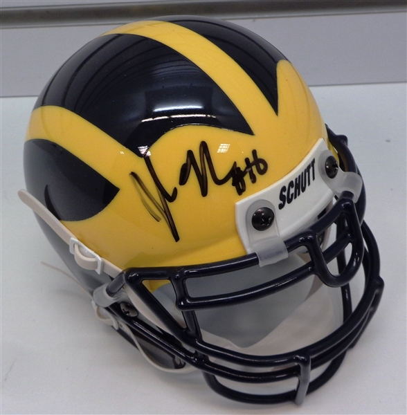 John Navarre Autographed Michigan Mini Helmet