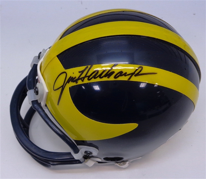 Jim Harbaugh Autographed Michigan Mini Helmet