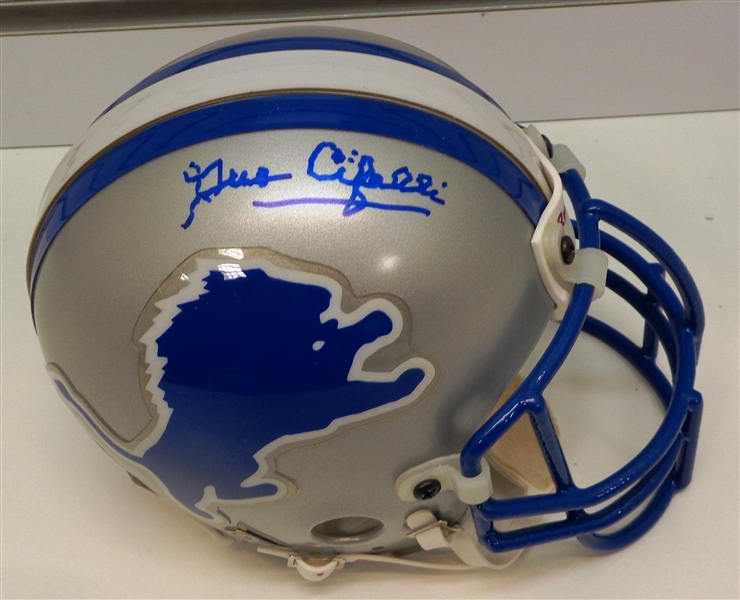 Gus Cifelli Autographed Lions Mini Helmet