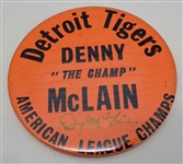 Denny McLain Autographed Vintage Button