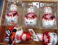 Lot of Autographed Red Wings Ornaments