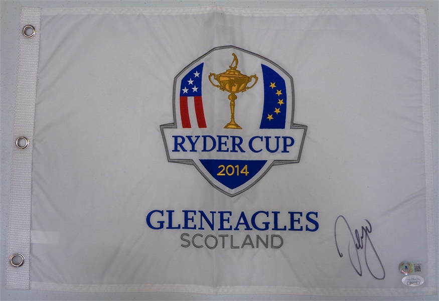 Sergio Garcia Autographed 2014 Ryder Cup Pin Flag