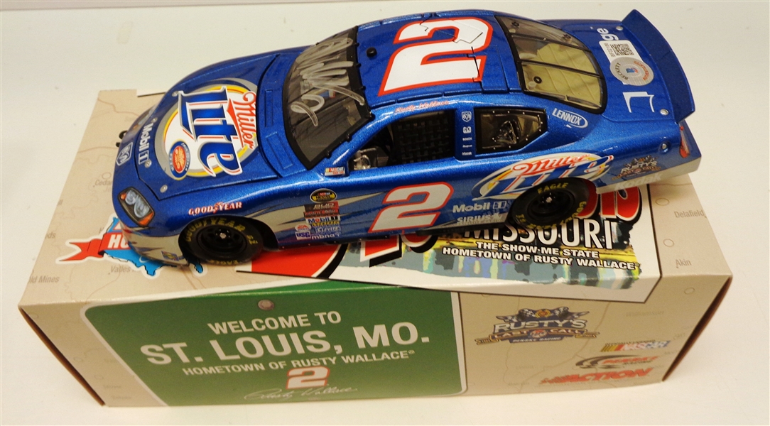 Rusty Wallace Autographed 1/24 Scale Die Cast