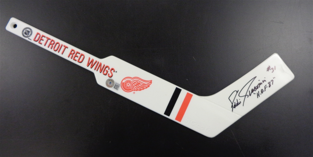 Eddie Giacomin Autographed Red Wings Mini Stick