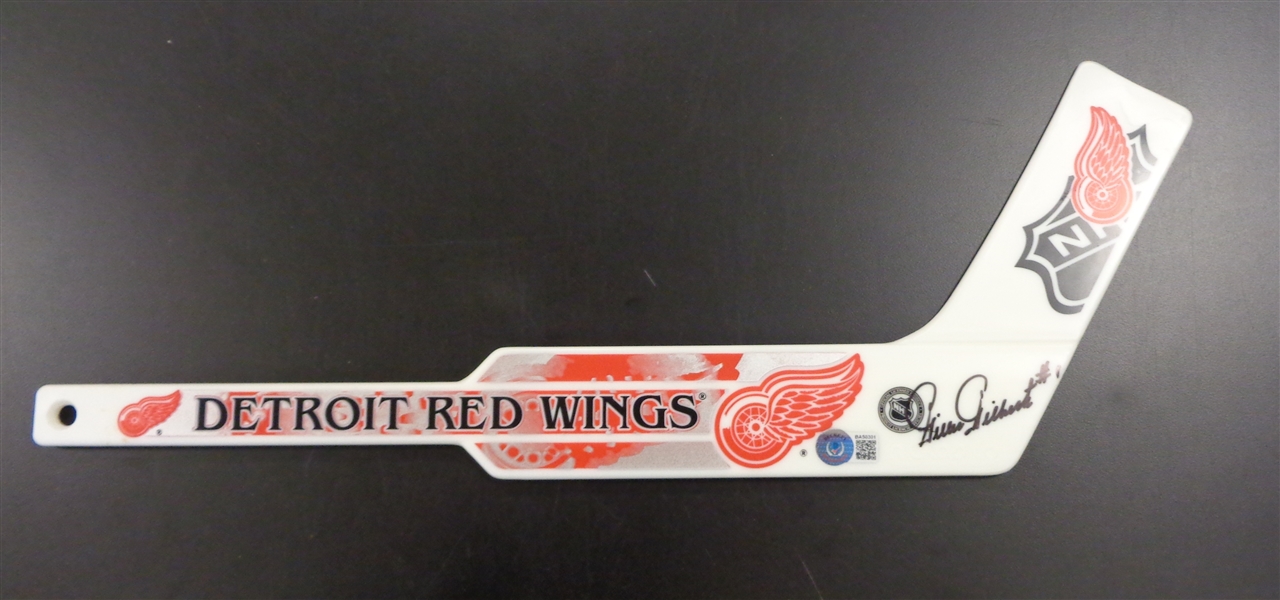 Giles Gilbert Autographed Red Wings Mini Stick