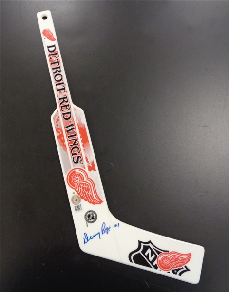 Dennis Riggin Autographed Red Wings Mini Stick