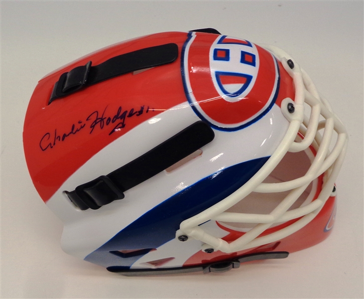 Charlie Hodges Autographed Canadiens Mini Mask