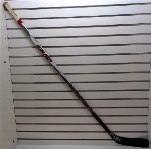 Riley Sheahan Game Used Autographed Stick Inscribed