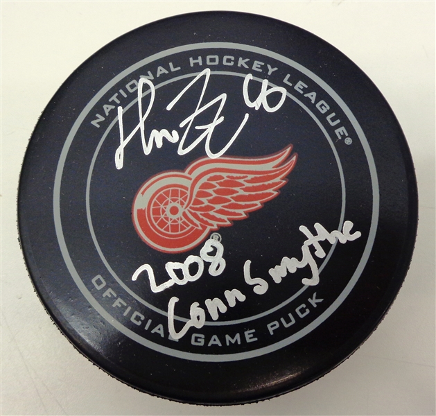 Henrik Zetterberg Autographed Red Wings Puck w/ Conn Smythe