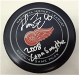 Henrik Zetterberg Autographed Red Wings Puck w/ Conn Smythe