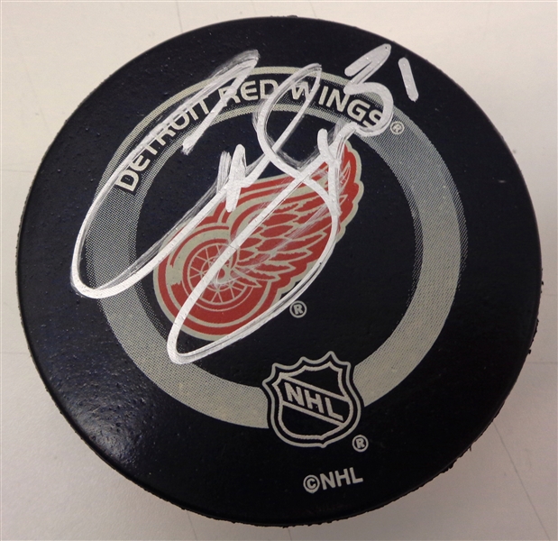 Curtis Joseph Autographed Red Wings Puck