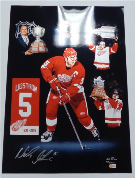 Nicklas Lidstrom Autographed 22x28 Collage