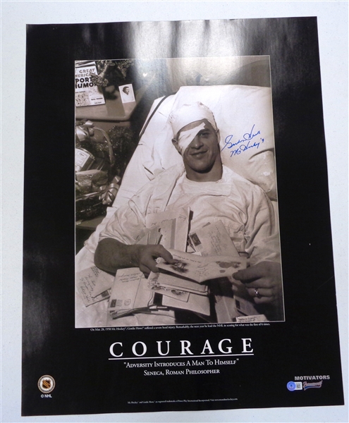 Gordie Howe Autographed 22x28 Courage Poster