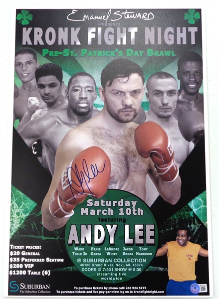 Andy Lee Autographed Fight Poster