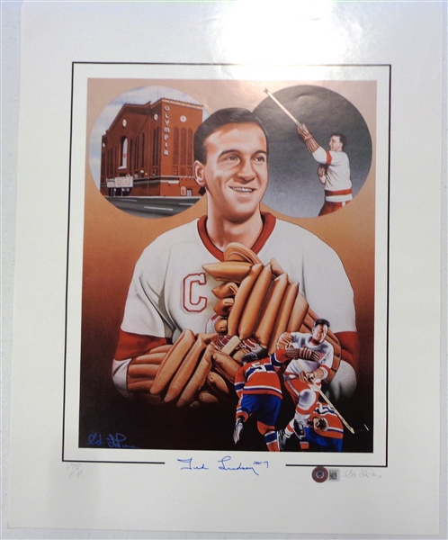Ted Lindsay Autographed Lithograph #1/75