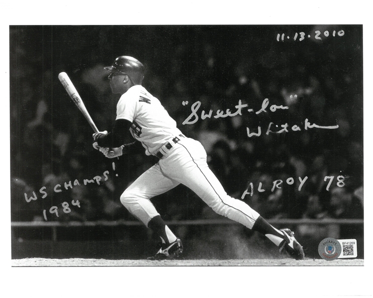 Lou Whitaker Autographed 8x10 Inscribed