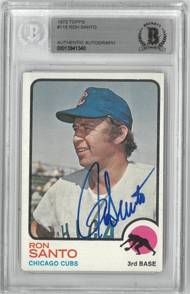 Ron Santo Autographed 1973 Topps