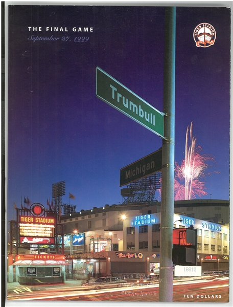 Tiger Stadium Final Game Program