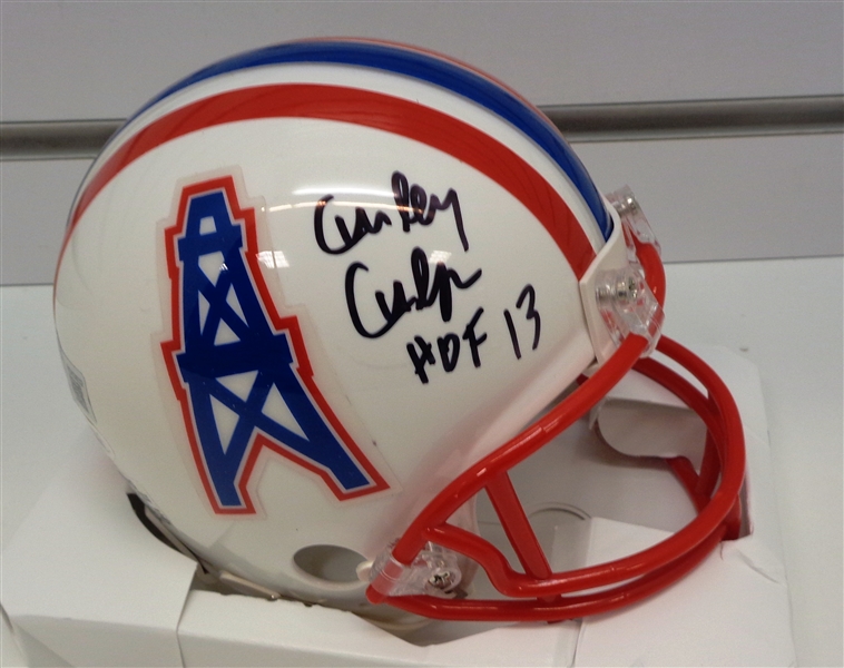 Curley Culp Autographed Oilers Mini Helmet