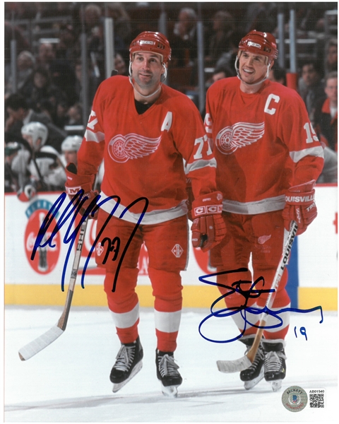 Paul Coffey & Steve Yzerman Autographed 8x10 Photo