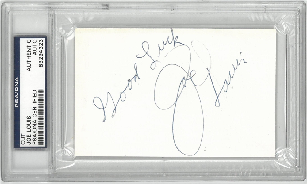 Joe Louis Autographed 3x5 Cut Signature