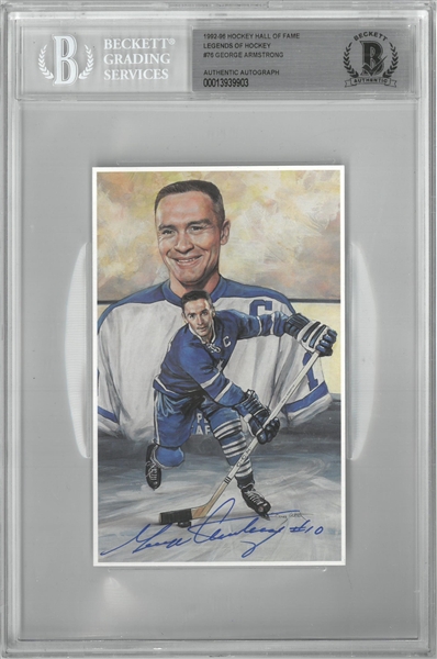 George Armstrong Autographed Legends of Hockey Card
