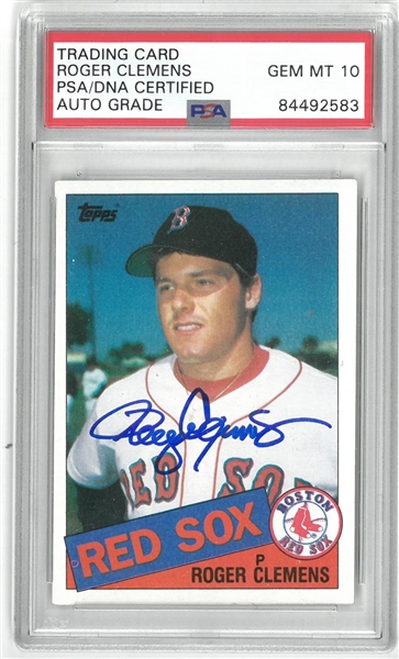Roger Clemens "10" Autographed 1985 Topps Rookie Card