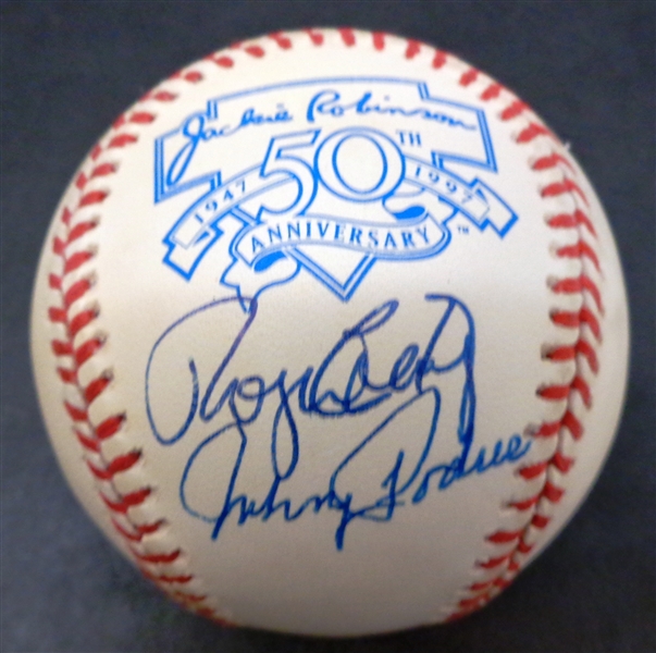 Roger Craig & Johnny Podres Autographed Baseball