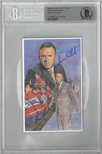 Sam Pollock Autographed Legends of Hockey Card