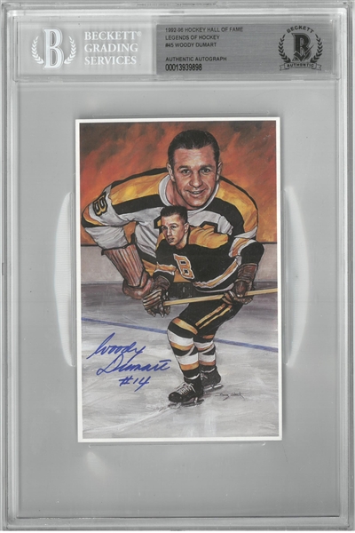 Woody Dumart Autographed Legends of Hockey Card